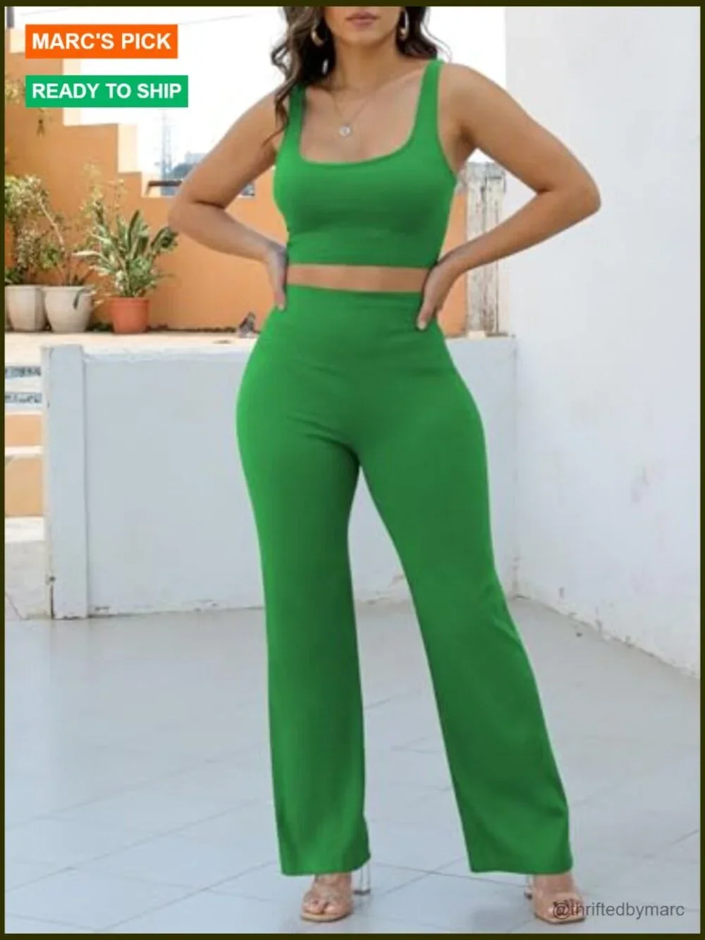 Women's Sleeveless Crop Tank Top & Jogger Pants Set - Comfy Matching Tracksuit
